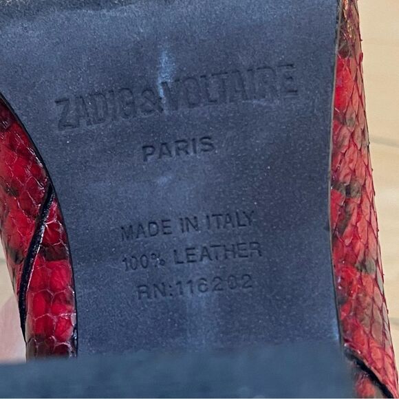 Zadig & Voltaire Lena Mid Heel Leather Ankle Boots 37 - Picture 5 of 13